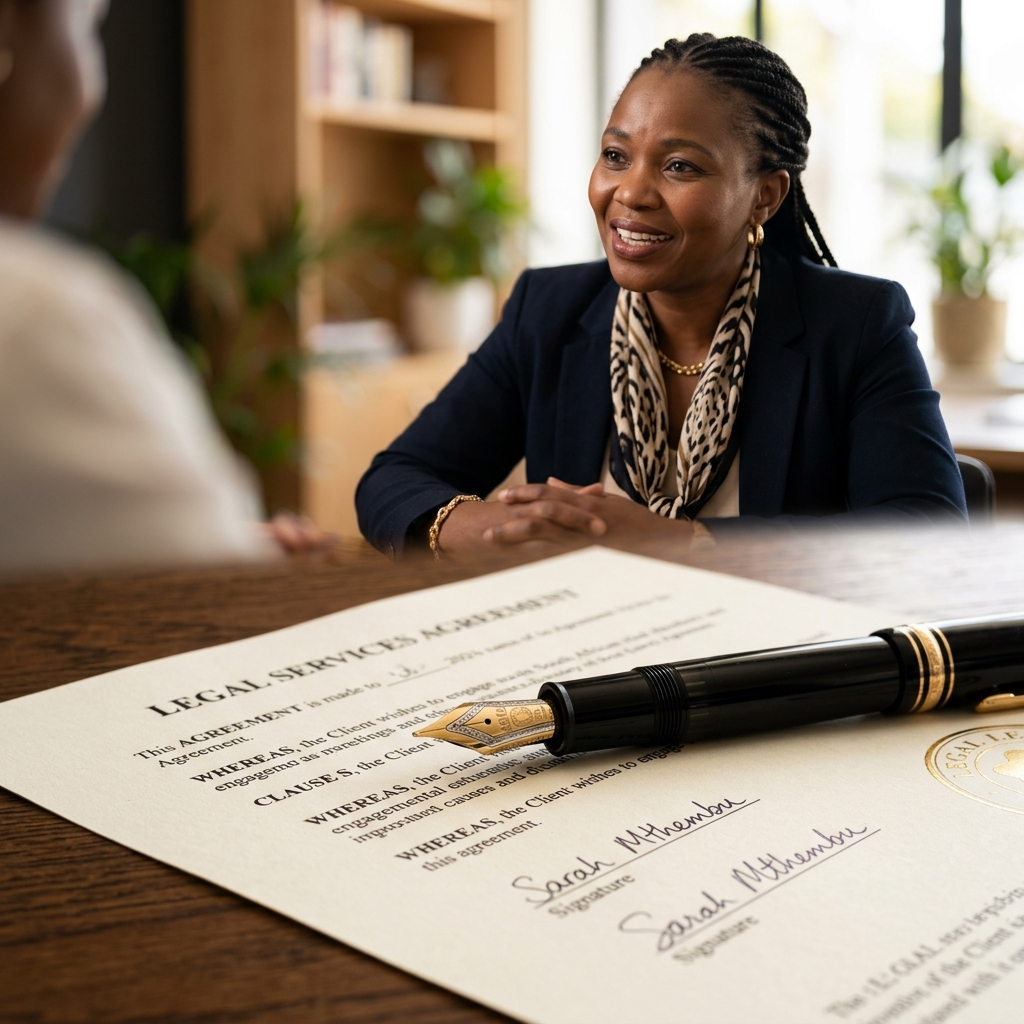 A bronze South African statue of justice